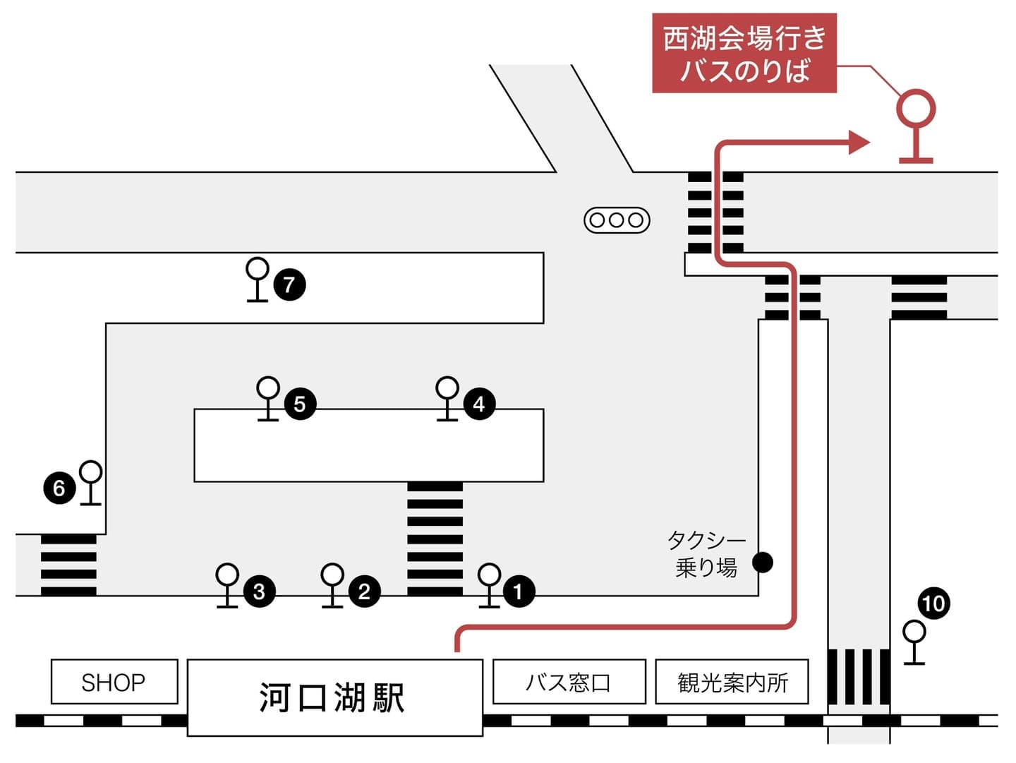 河口湖駅 送迎バスのりば